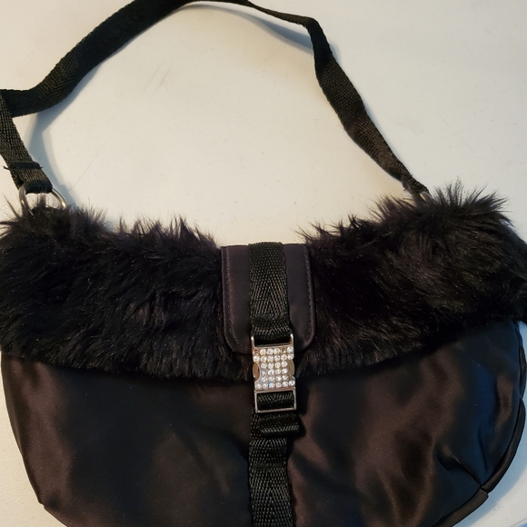 Bath & Body Works Bags Black Furry Purse Poshmark